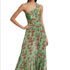 Patbo Seashell Asymmetric Maxi Dress In Sea Green Medium